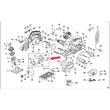 Барабан в сборе для рубанка Stanley STPP7502 1004526-38