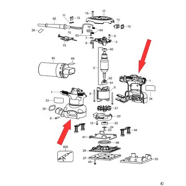 Корпус для шлифмашины DeWalt D26441 1006262-00