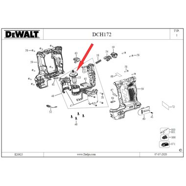 Ротор для перфоратора DeWalt DCH172N N911214