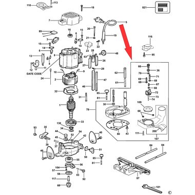 Плита опорная в сборе для фрезера DeWalt DW629 329820-49