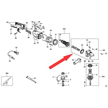 Корпус редуктора в сборе для болгарки Stanley STGL2023 4149150008