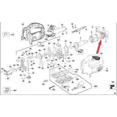 Щеткодержатель для лобзика DeWalt DW341K 494043-00