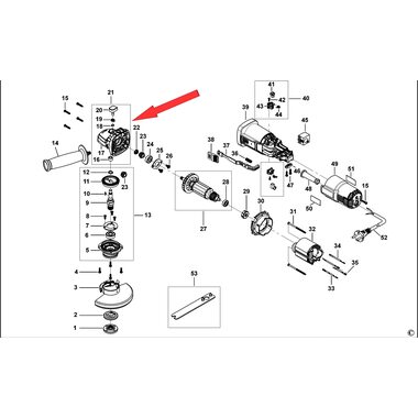 Корпус редуктора в сборе для болгарки Stanley STGS1125 5140104-20
