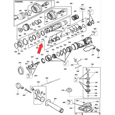 Шпиндель в сборе для перфоратора DeWalt D25405K 575737-01