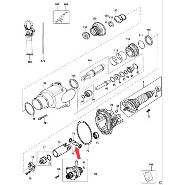 Опора подшипника для перфоратора DeWalt D25101K 577801-00