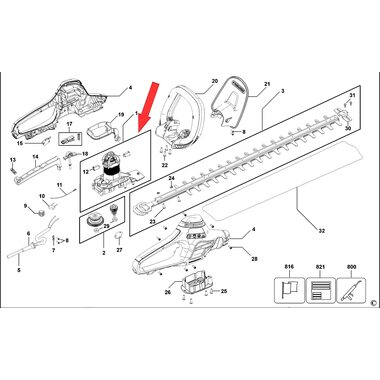 Электродвигатель для кустореза Black&Decker GT5026 90531857-01