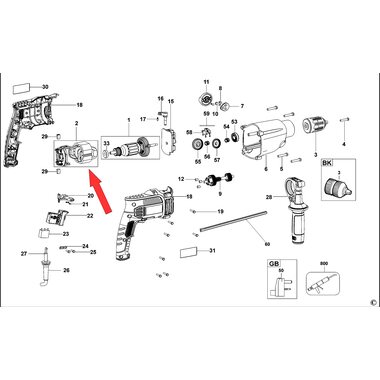 Статор для дрели Black&Decker KR1102 90573984