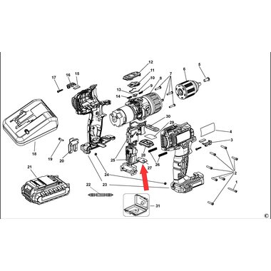 Плата печатная для дрели-шуруповерта Stanley STDC18LHBK 90595419