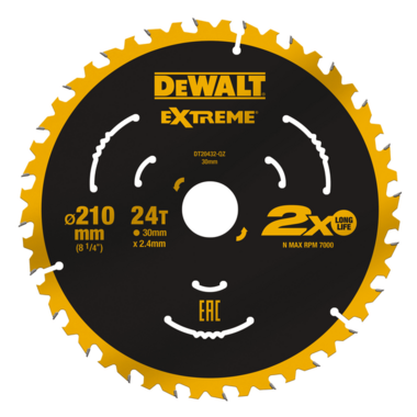 Пильный диск DeWalt Extreme DT20432-QZ 210х30 мм по дереву