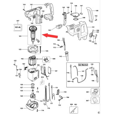 Ротор для перфоратора DeWalt D25405K N030346