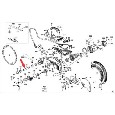 Ось шарнира для торцовочной пилы DeWalt DWS713 N126153