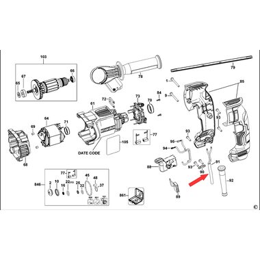 Кабель сетевой для перфоратора DeWalt D25143 N154294