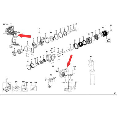 Корпус для дрели-шуруповерта DeWalt DCD940 N266522