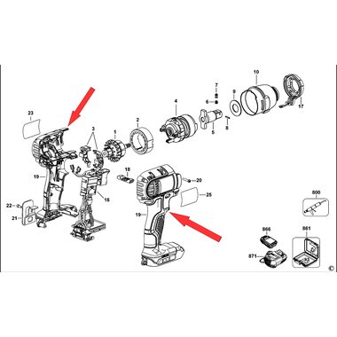 Корпус для гайковерта DeWalt DCF830 N391696