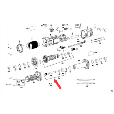 Шпиндель в сборе для прямошлифовальной машины DeWalt DWE4884 N396960