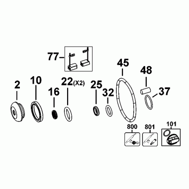 Сервисный набор для перфоратора DeWalt D25134 N418457