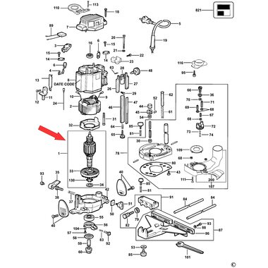 Ротор для фрезера DeWalt DW624 N431796