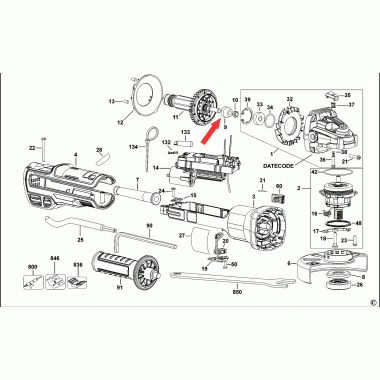 Шестерня ведущая для болгарки DeWalt DWE4347 N442349