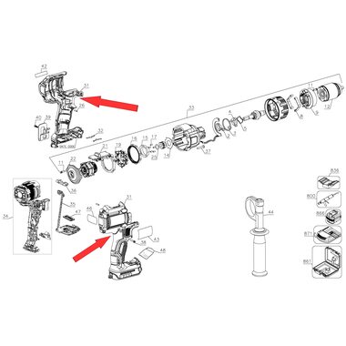 Корпус для дрели-шуруповерта DeWalt DCD997N N504297