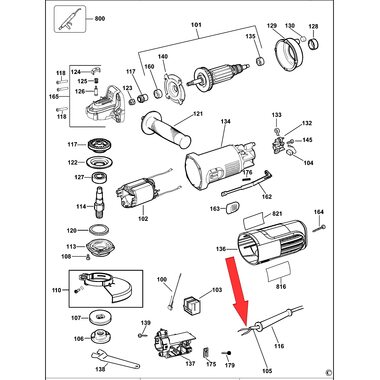 Кабель сетевой для болгарки DeWalt DWE4015 N563450