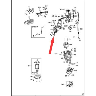 Блок управления для перфоратора DeWalt D25614 N777542