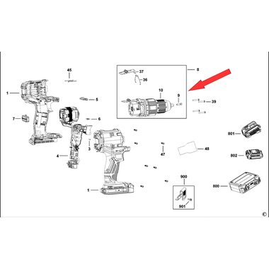 Редуктор в сборе для дрели-шуруповерта Stanley SFMCD715 N802786