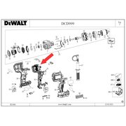 Электродвигатель в сборе с выключателем для дрели-шуруповерта DeWalt DCD999X1 N874392