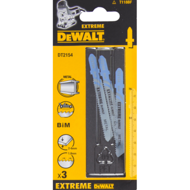 Пилки для лобзика DeWalt Extreme DT2154-QZ 76x51x1.8x6 мм BIM по металлу 3 шт.