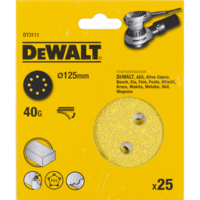 Шлифовальные круги DeWalt DT3111-QZ 125 мм, 8 отверстий, 40G, 25 шт.